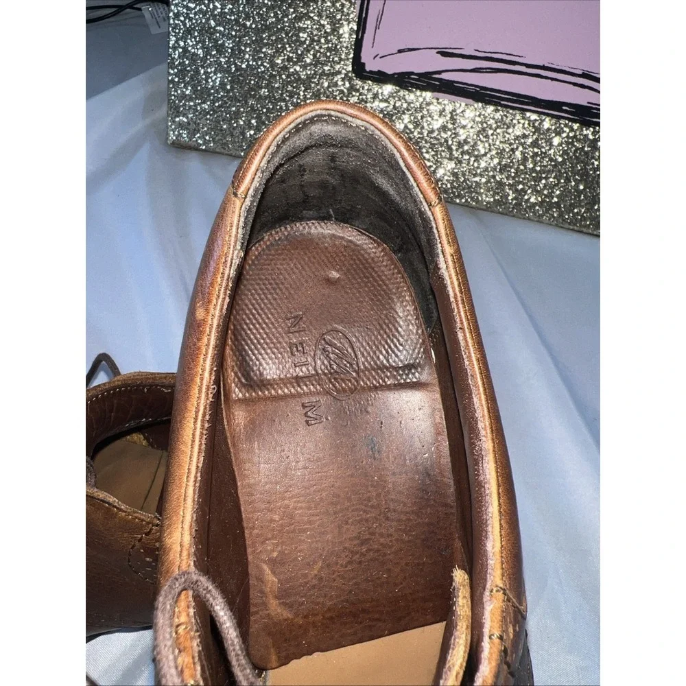 MEN'S NEIL M Caramel Leather Lace-up‎ rubber sole 12 Excellent Wedding Date